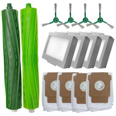 Imagem de (Pacote com 14) Peças de reposição Max 705 Vac compatíveis com aspirador de pó iRobot Max 705 Vac, 2 escovas de rolo, 4 escovas laterais, 4 filtros HEPA, 4 sacos de pó, kit de acessórios