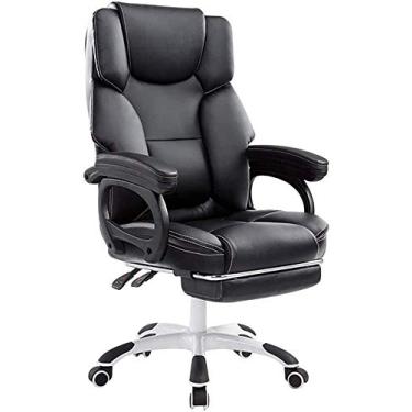 Imagem de Cadeira de escritório cadeiras de jogos de computador, cadeira de escritório com encosto alto, cadeira de escritório ergonômica giratória com apoio para os pés acolchoado