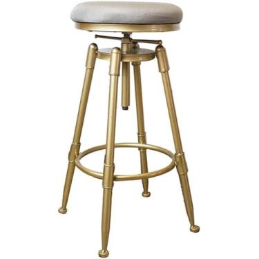 Imagem de Cadeira de jantar moderna para sala de maquiagem, cadeira giratória decorativa com elevador de gás, assento estofado a vento industrial para casa, loja de chá, cozinha, mesa de jantar