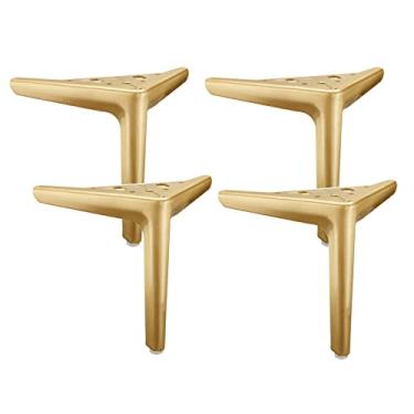Imagem de Conjunto de 4 pés modernos de móveis triangulares de metal, projetos de bricolage para suporte de TV, sofá, armário, etc. com parafuso de montagem de protetores de chão, 5 cores, 4 tamanhos. (25 cm