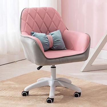 Imagem de Cadeira de escritório para jogos cadeira de computador moderna cadeira de escritório em casa com encosto médio elegante cadeira de mesa com apoio de braço, cadeira giratória ajustável de altura