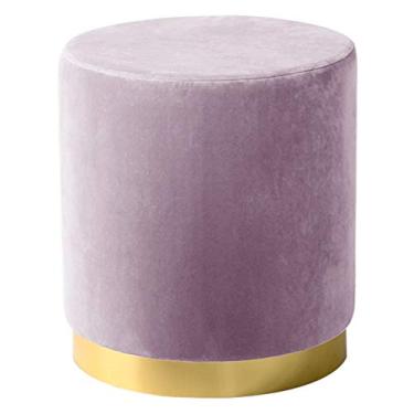 Imagem de Banqueta redonda para pés Ottomans Banquinho para pés, banco de troca de sapatos para quarto, sala de estar, varanda/roxo claro/30 x 40 cm