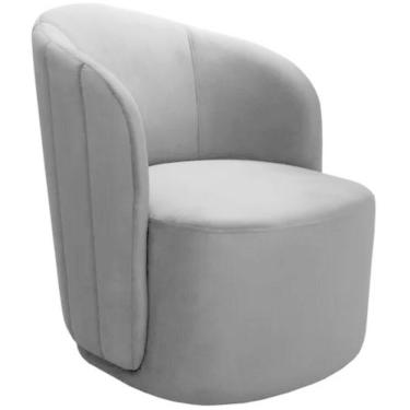 Imagem de Poltrona Decorativa Stela Suede Cinza Grafite