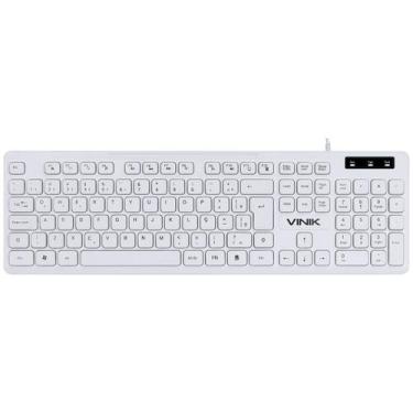 Imagem de Teclado slim usb branco vinik tcb200 teclado com fio para pc