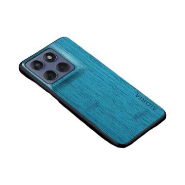 Imagem de Capa De Telefone De Luxo Em Couro Com Padrão De Madeira De Bambu Para 