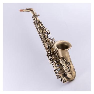 Imagem de Saxofone alto cobre antigo sax alto instrumento profissional de sopro de madeira com estojo de transporte (cor: 02)
