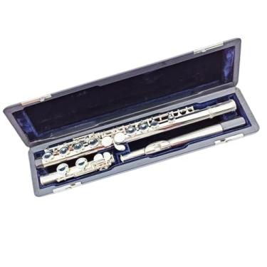 Imagem de Flauta de orifício aberto de 16 teclas na chave do tubo de cobre branco C superfície banhada a prata com instrumento musical E flauta alto