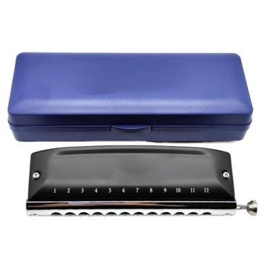 Imagem de Gaita profissional cromática chave de C 12 furos 48 tons profissional para adultos iniciantes