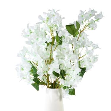 Imagem de Flores artificiais de buganvílias de seda de 76 cm, resistente a UV, pacote com 24 peças, 72 ramos, hastes de flores falsas, videiras falsas de buganvílias, uso para casamento, varanda, casa, festa e