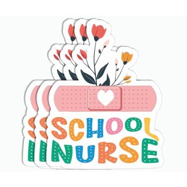 Imagem de Adesivo de enfermeira escolar 3 peças - Cuidados de saúde - Médico - Enfermeira do futuro - Adesivo fofo para garrafa de água - Laptop - Caderno - Tablet - Caneca