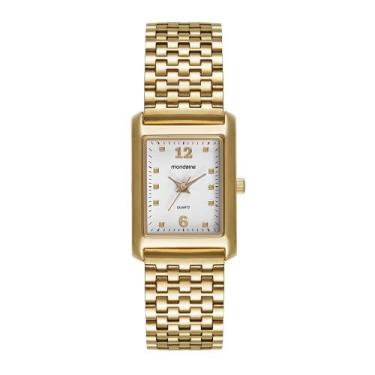 Imagem de Relogio Mondaine Feminino Ref: 32921lpmvde1 Retangular Dourado