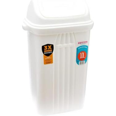 Imagem de Lixeira 10 Litros Basculante Sanremo com alça ergonômicas para escrito
