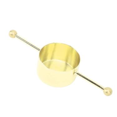 Imagem de Copo medidor de aço inoxidável para bartender, copo de coquetel reutilizável, copo de medição de controle preciso de 33 ml com design de contas duplas para bartenders de vidro (banhado a ouro)