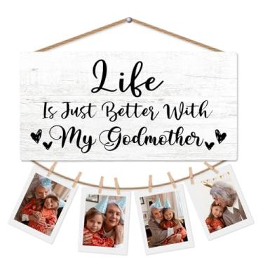 Imagem de CGBHW Porta-retrato de madrinha para parede, presente de aniversário para Deus, mãe, avó, presente de netos, netos, exibição de fotos pendurada