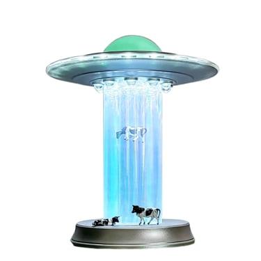 Imagem de WAN TAI Modelo UFO Abdução de Vaca Área Decoração Alienígena 51 Lâmpada OVNI Espaçonave Amante Espaço Sala de Estar Quarto Loja Luzes Decorativas Touch LED Lâmpada de Mesa Luz Noturna (Galaxy II)