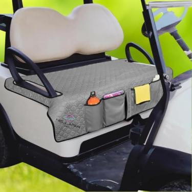 Imagem de HELLAFAR GOLF Capas de assento de carrinho de golfe, compatíveis com carrinhos de golfe de carro de clube, proteção para todas as estações contra calor e frio, acessórios de carrinho de golfe