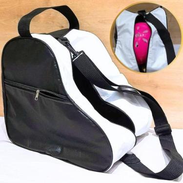 Imagem de Mochila Para Patins Quad Inline Bolsa Material sintético Preta / Branc