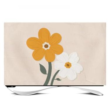 Imagem de Capa de TV Protetor de Tela de TV Ultra-Macio Interior Capa de Proteção contra Poeira Tecido Moderno Protetores de Tela de TV Montados na Parede/Desktop TVs e Tela de Computador - Flor 37-39 polegadas