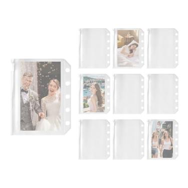 Imagem de Protetores De Páginas Transparentes - 10 Peças Capas Documento Zíper 5 Anéis M5 - Inserções para Pasta de Autocolantes,Para Estudantes Professores Artistas Viajantes Fotos Cartões