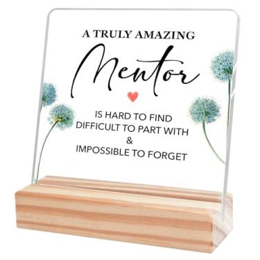 Imagem de Placa de decoração de mesa com citação mentor, placa acrílica verdadeiramente incrível, presente de agradecimento para mentor, presentes de aposentadoria para mulheres, homens, professores, mentores,