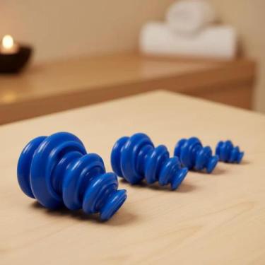 Imagem de Kit 4 Ventosas Silicone Ventosaterapia Massoterapia Gold - GoldLife - 