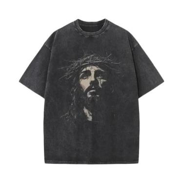 Imagem de Camiseta Religiosa Vintage Lavada Y2K Christian Jesus Forgive Them Fat