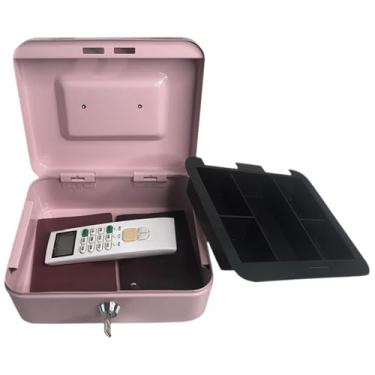 Imagem de Caixa de dinheiro pequena - cadeado de metal | Organizador de dinheiro bloqueável para dinheiro | Moeda, joias, documentos, casa, dormitório, faculdade, , viagem, quarto