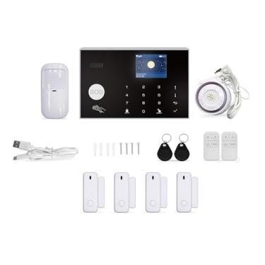 Imagem de de Alarme Residencial sem Fio com Painel Hub 2G WiFi Controle Remoto Anti-furto SOS Detector Movimento PIR Sensores Porta Janela Configuração e Fáceis GSM DIY para Casa