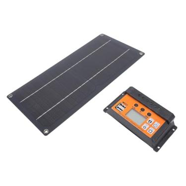 Imagem de aqxreight Bateria Solar 10w Com Controlador 10A Impermeabilização Monocristalina Kit de Painel Solar 12V para Carros RVs Barcos Amorfo o Carregador de Bateria do Painel SolarBateria