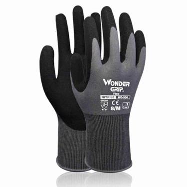 Imagem de Dioche Luvas de Trabalho Em Nitrilo, Malha Elástica Macia Com Tecnologia de Imersão para Jardinagem, Construção Automotiva, Laváveis ​​na Máquina, Preto e Cinza (L)