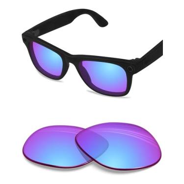 Imagem de BLAZERBUCK Lentes de reposição polarizadas anti-sal para óculos de sol RayBan Meta Wayfarer RW4008 53 mm, Rose Trail - Polarizado, 0