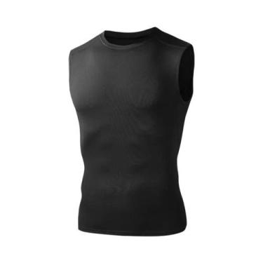 Imagem de Camiseta Regata Masculina De Verão Sem Mangas Compressão Para Treino D