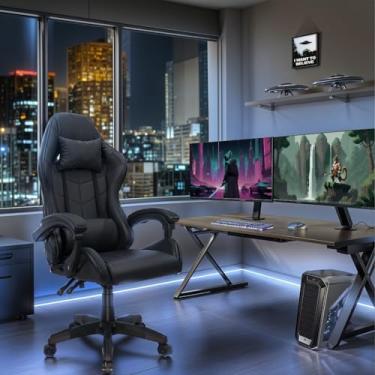 Imagem de Cadeira Gamer Ergonômica Reclinável para Escritório e Home Office até 180kg (Preto)