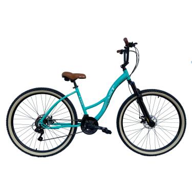 Imagem de Bicicleta Unissex Aro 29 aluminio Beach City Azul Turquesa 21 Marchas Dalannio Bikes