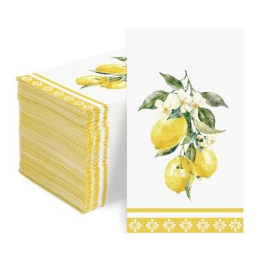 Imagem de Guardanapos de papel com limões, 3 camadas, aquarela, amarelos, limões, guardanapos, amarelo, tema de frutas, toalhas de papel descartáveis para banheiro, aniversário, casamento, chá de panela