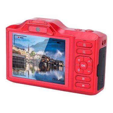 Imagem de Asixxsix Câmera digital 4K, 64MP ABS com foco automático, câmera para vlogs com Wi-Fi, dupla, zoom digital de 18x, bateria de 1200mAh, de viagem para adolescentes (vermelho)
