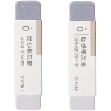 Imagem de 2 peças de borrachas de tinta fosca cinza - Design estilo caneta para canetas esferográficas e canetas-tinteiro, material escolar e de escritório fosco não abrasivo