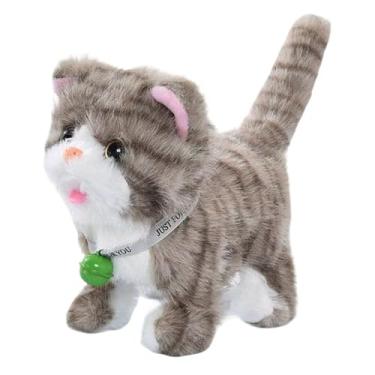 Imagem de Gato Elétrico Que Anda - 17 Cm Gato Interativo Para Brincadeira De Imitação - Gatinho Eletrônico Musical Falante Animal De Estimação,Para Meninos Meninas Crianças Amantes De Animais Natal Aniversário