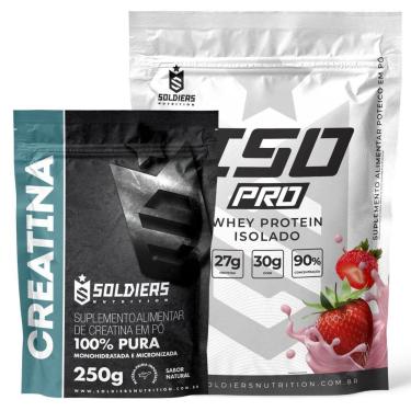 Imagem de Kit: Whey Protein Isolado ISO PRO 1kg + Creatina Monohidratada 250g - Soldiers Nutrition-Unissex