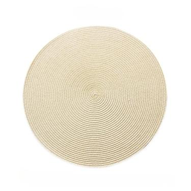 Imagem de Jogo Americano kit 4 ou 6 Peças Mesa Sousplat Cozinha Redondo Jantar Descanso de Prato(Bege×6)