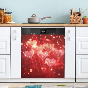 Imagem de ATTX Capa magnética de fogos de artifício do Dia dos Namorados | Adesivo decorativo de eletrodomésticos de 58 x 66 cm para armários domésticos e eletrodomésticos #84