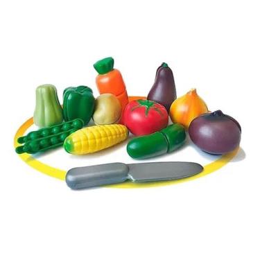 Imagem de Cestinha Crec Crec Feirinha Organica Legumes Comidinha Brinquedo Fixa 