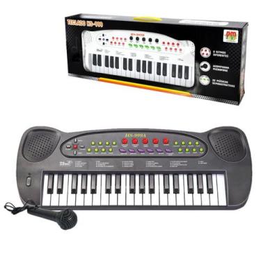 Imagem de Teclado De Brinquedo Com Microfone Karaoke 8 Ritmos Musical DMT5386 - 