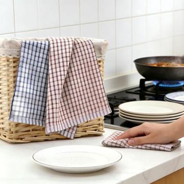 Imagem de Pano de prato pano de limpeza de cozinha 2 peças toalha de limpeza reutilizável pano de limpeza doméstica para pratos e superfícies, MIX1