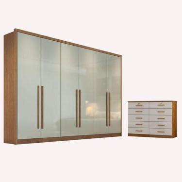 Imagem de Guarda Roupa Casal Livorno e Gaveteiro Milão com Chave Cumaru 25 Fendi