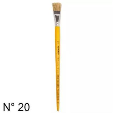 Imagem de Pincel Chato Condor Ref. 456-20 com Cabo Longo Amarelo - no-brand