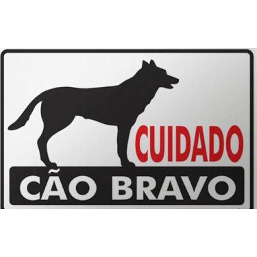Imagem de Placa Sinalização - Cuidado Cão Bravo - ENCARTALE