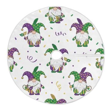 Imagem de ATTX Saia de árvore de gnomo Mardi Gras de 118 cm – Decoração festiva para festas de ano novo e carnaval #57