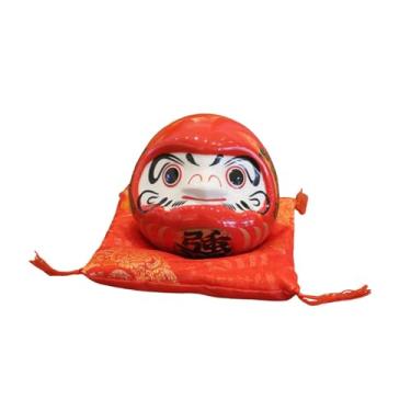 Imagem de Generic Cofrinho Daruma de Cerâmica, Boneco Daruma da Sorte, Decoração de Mesa, Estatueta Japonesa, para Café, Restaurante, Hotel, Bar ou Armário, Vermelho