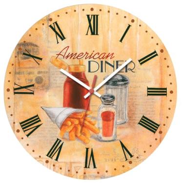 Imagem de Relógio De Parede 29cm Cozinha Decorativo Silencioso Pendulart (Cozinha01 - American Dinner)